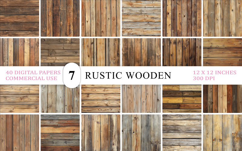 Farmhouse Rustic Wood Backgrounds | 40 Warm Brown Plank JPG Textures for Digital & Print