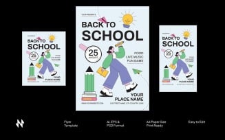 Flat Vector Back to School Flyer