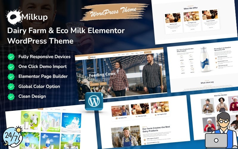 Milkup - Dairy Farm & Eco Milk WordPress Theme