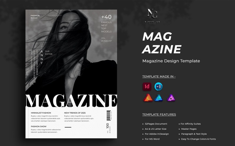 Minimal Magazine Design Template Magazine Template