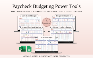 Paycheck Budgeting Power Tools | Spreadsheet Templates Excel and Google Sheets