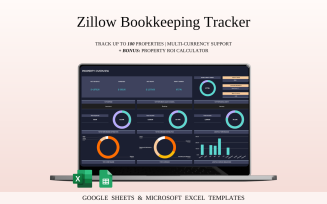 Zillow Bookkeeping Tracker | Excel and Google Sheets Template
