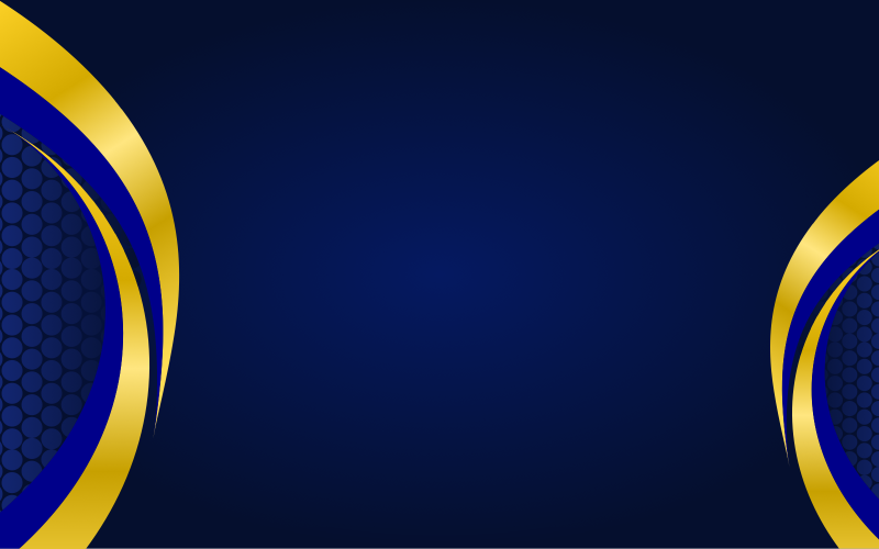 Blue Background With Golden Wavy Design