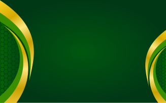 Green Background With Golden Wavy Design