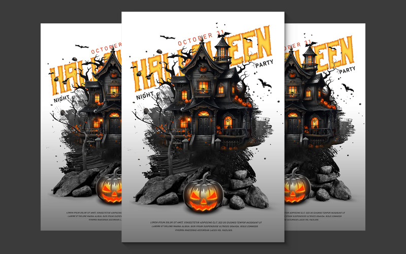 Halloween Night Party Celebration Poster Corporate Identity