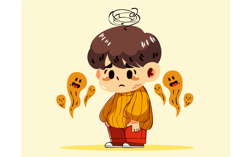 Mental Health with Cartoon Boy Illustration