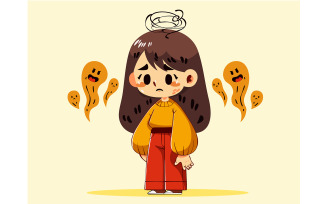 Mental Health with Cartoon Girl