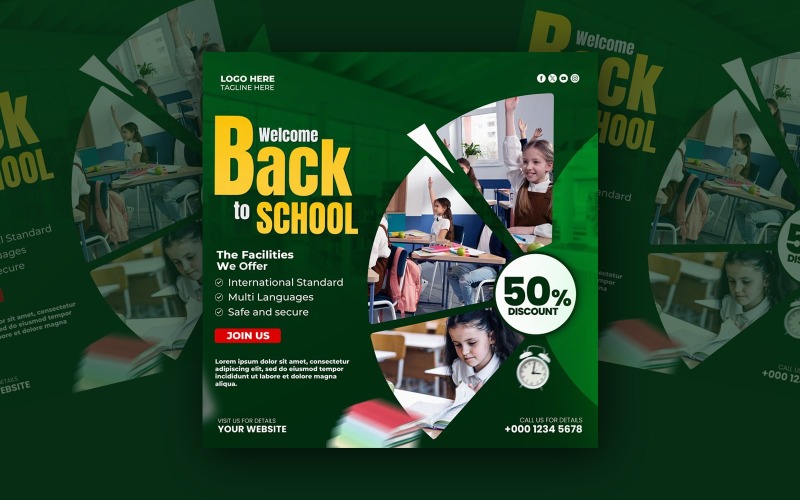 Back to School Editable Social Media Template