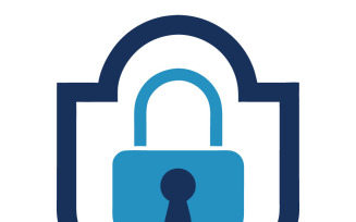 Blue Padlock Inside Shield Icon Representing Security and Protection