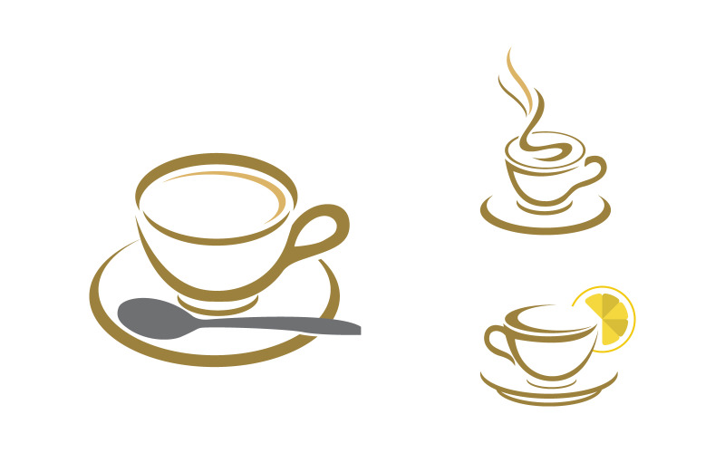 Coffee caf Shop logo Templates Vector icon design illustration v1.8 Logo Template