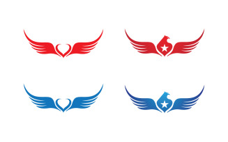 Eagle hawk wing icon Template logo design v1.26