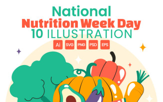 10 National Nutrition Week Day Illustration