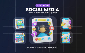 3D Social Media Icons Design