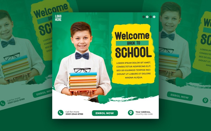 Minimal Back to School Social Media Template