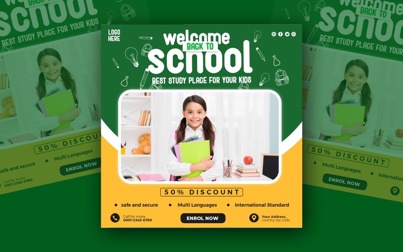 School Essentials Promo Template Social Media