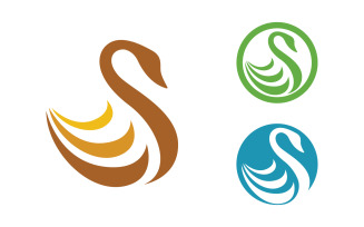 Swan Beauty Logo icon Template illustration design v.18