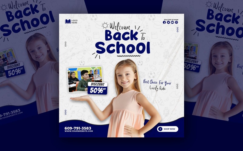 Welcome Back School Template Social Media