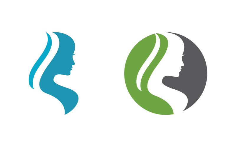 Beauty Hair Woman face character logo illustration v.26 Logo Template