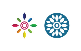 Beauty nature florist vector icon design template v1.4