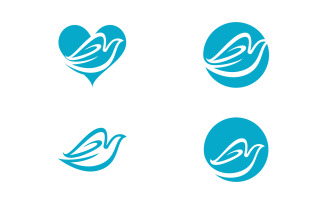 Bird wing dove icon logo design vector illustration template v1.11