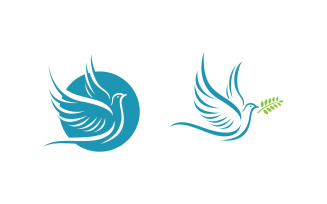 Bird wing dove icon logo design vector illustration template v1.13