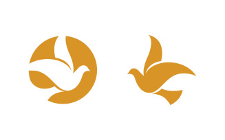 Bird wing dove icon logo design vector illustration template v1.14