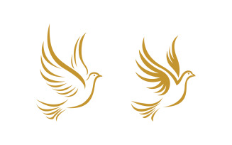 Bird wing dove icon logo design vector illustration template v1.15