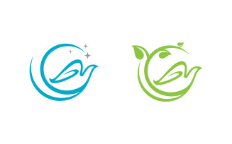 Bird wing dove icon logo design vector illustration template v1.1
