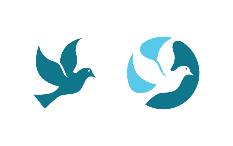 Bird wing dove icon logo design vector illustration template v1.6 Logo Template