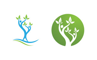 Ecology Tree Leaf vector icon illustration logo design v.35