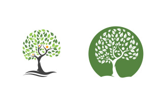 Ecology Tree Leaf vector icon illustration logo design v.38