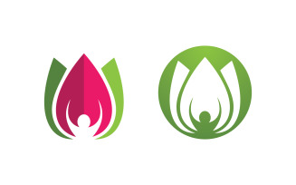 Logo Lotus flower Beauty Salon Cosmetic skincare vector icon v.10