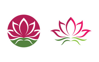 Logo Lotus flower Beauty Salon Cosmetic skincare vector icon v.4