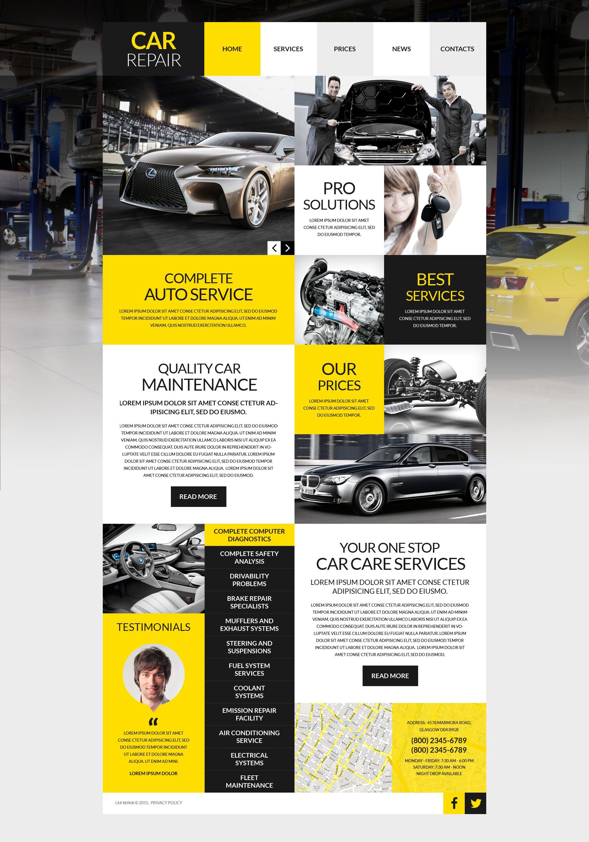 design safety car Template WordPress Repair Car