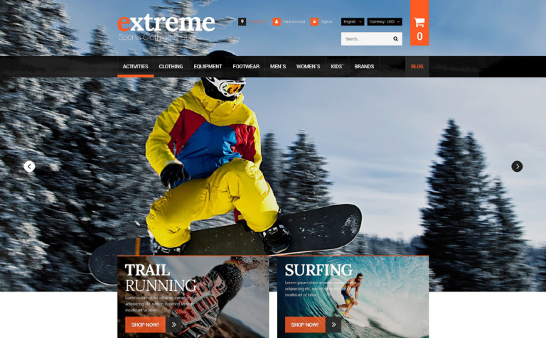 Extreme Clothes & Gear Responsive PrestaShop Theme Big Screenshot Extreme Clothes & Gear PrestaShop Theme New Screenshots BIG