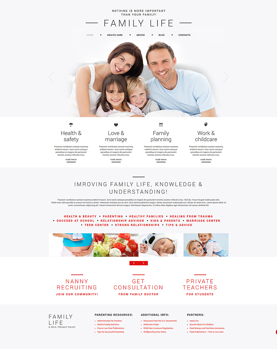Family Joomla Template New Screenshots BIG