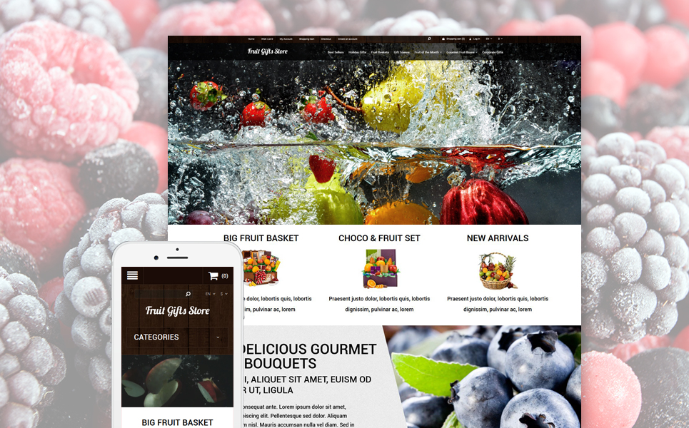 Fruit Gifts Store OpenCart Template New Screenshots BIG