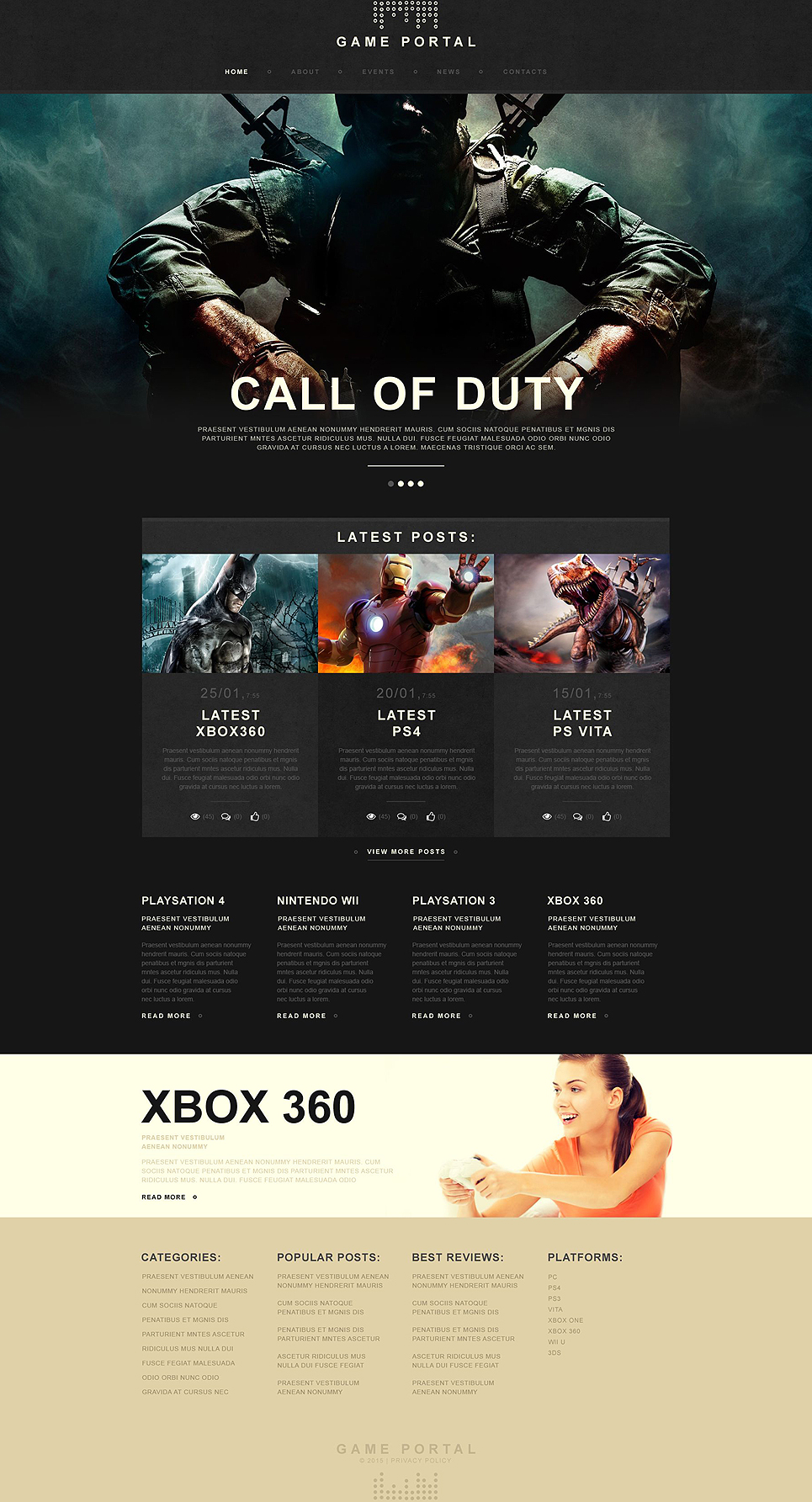 Game Portal Muse Template New Screenshots BIG