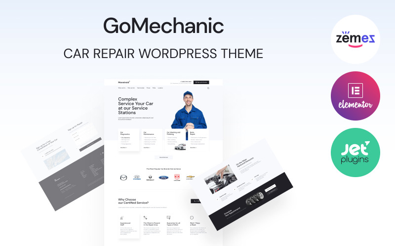 GoMechanic - Car Services and Workshop WordPress theme WordPress Theme