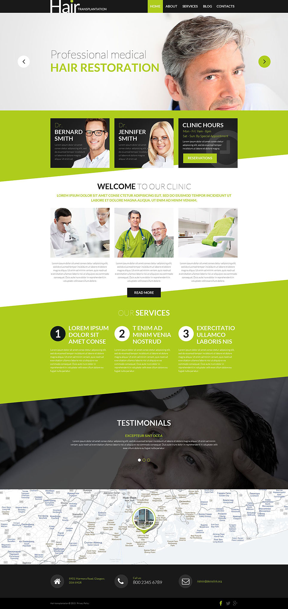 Hair Transplantation WordPress Theme New Screenshots BIG