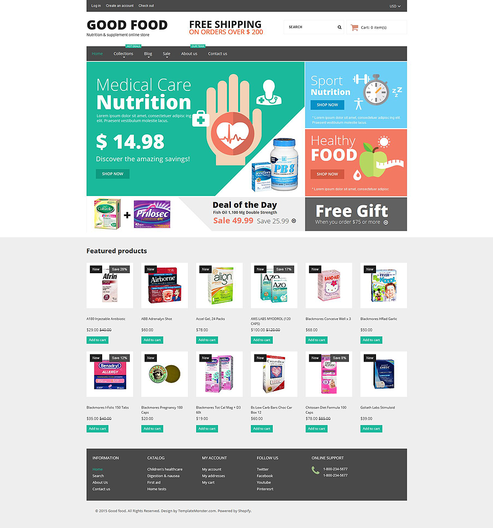 Nutrition Store Responsive Shopify Theme New Screenshots BIG