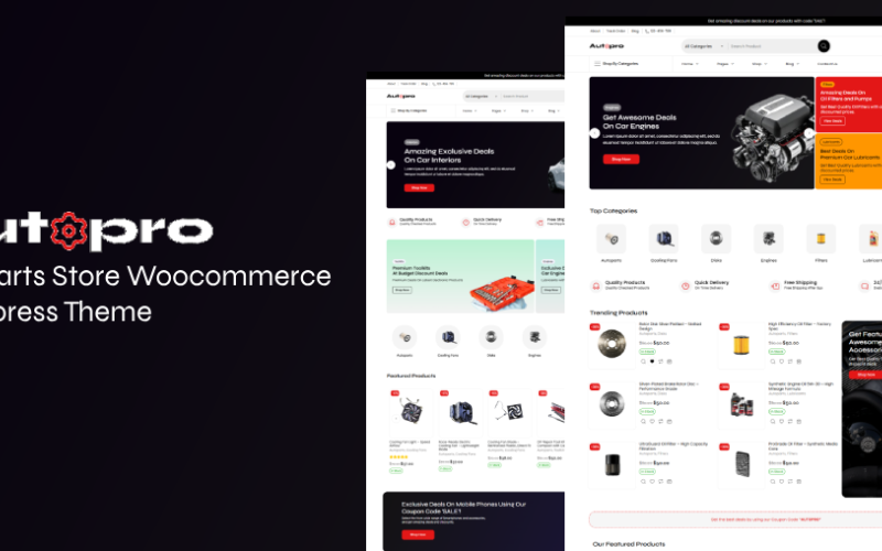 Autopro - Autoparts Store Woocommerce Wordpress Theme WooCommerce Theme