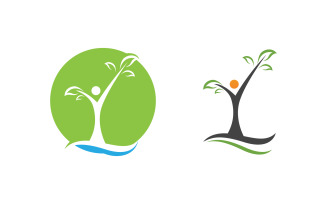 Ecology Tree Leaf vector icon illustration logo design v.32