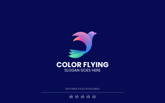 Gradient Modern Flying Bird Logo Design