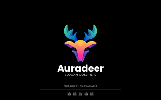Gradient Modern Head Deer Logo Design