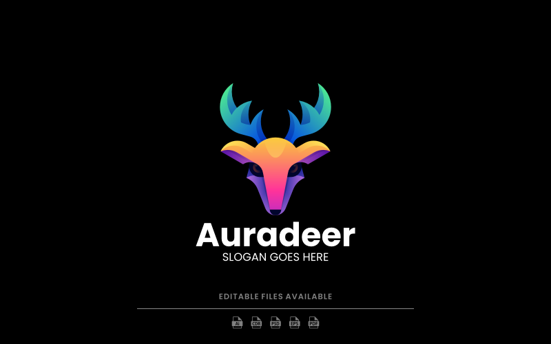 Gradient Modern Head Deer Logo Design Logo Template