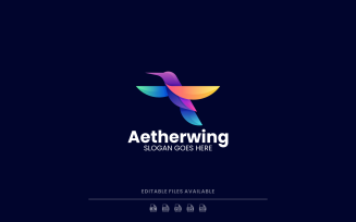 Gradient Modern Hummingbird Logo Design