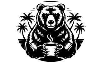 Grizzly bear logo design silhouette art