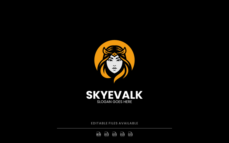 Mascot Modern Girl Logo Design 214 Logo Template