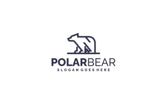 Minimalist Polar Bear Line Art Logo Design